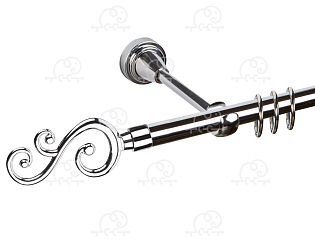 Карниз для штор однорядный «Лоза» D16Г хром