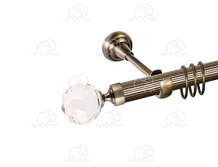 Карниз для штор однорядный «Кристалл» D25Р антик