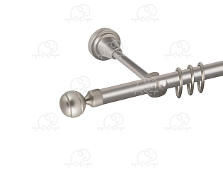 Карниз для штор однорядный «Шар рифленый» D16Г сатин