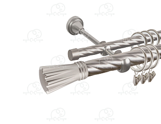 Карниз для штор двухрядный «Буэнос» D25К/16К сатин