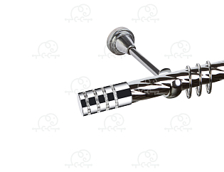 Карниз для штор однорядный «Зевс» D25К хром
