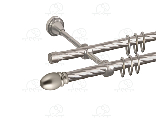 Карниз для штор двухрядный «Белуно» D16К/16К сатин