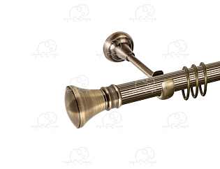 Карниз для штор однорядный «Колокол» D25Р антик