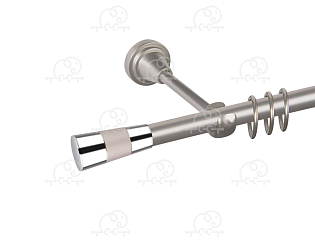 Карниз для штор однорядный «Конус 3-х цвет.» D16Г сатин/хром