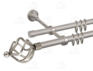 Карниз для штор двухрядный «Булава» D16Р/16Р сатин