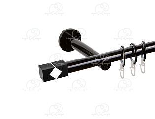 Карниз для штор однорядный «Тандем» D19Г чёрный