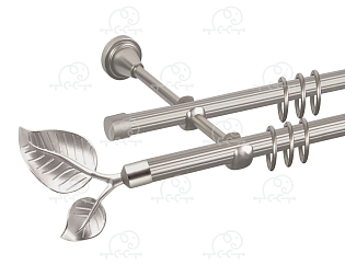 Карниз для штор двухрядный «Лист большой» D16Р/16Р сатин