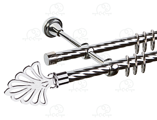 Карниз для штор двухрядный «Веер» D16К/16К хром