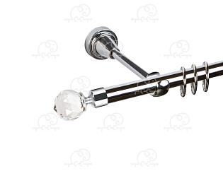 Карниз для штор однорядный «Кристалл» D16Г хром