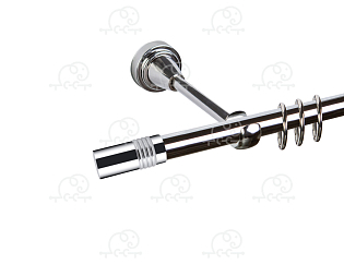 Карниз для штор однорядный «Цилиндр» D16Г хром