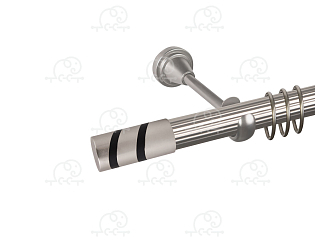 Карниз для штор однорядный «Изольда» D25Р сатин/чёрный