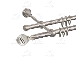 Карниз для штор двухрядный «Орион» D16К/16К сатин