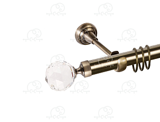 Карниз для штор однорядный «Кристалл» D25Г антик