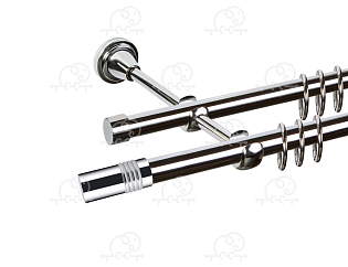 Карниз для штор двухрядный «Цилиндр» D16Г/16Г хром