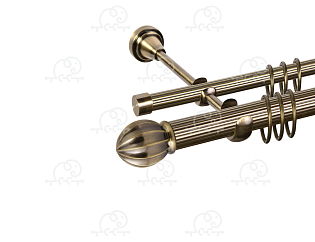 Карниз для штор двухрядный «Тапас» D25Р/16Р антик