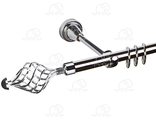 Карниз для штор однорядный «Ажур» D16Г хром