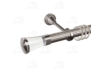 Карниз для штор однорядный «Люксор Стекло» D25Р сатин