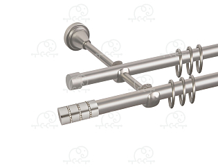 Карниз для штор двухрядный «Лира» Ø16Г/16Г сатин