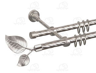 Карниз для штор двухрядный «Лист большой» D16К/16К сатин