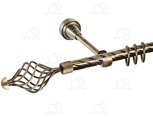 Карниз для штор однорядный «Ажур» D16К антик