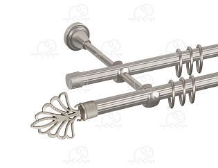 Карниз для штор двухрядный «Веер» D16Р/16Р сатин