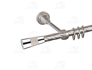 Карниз для штор однорядный «Конус 3-х цвет.» D16К сатин/хром