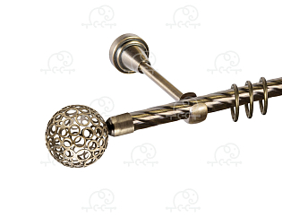 Карниз для штор однорядный «Метеор» D16К антик