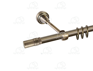 Карниз для штор однорядный «Цилиндр» D16Р антик