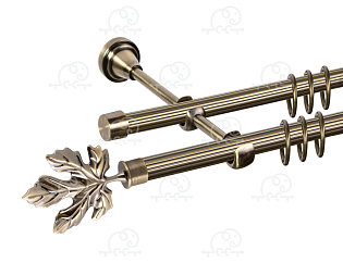 Карниз для штор двухрядный «Клён» D16Р/16Р антик