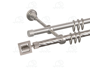 Карниз для штор двухрядный «Венето» D16К/16Г сатин