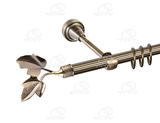 Карниз для штор однорядный «Лист ветка» D16Р антик