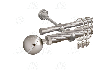 Карниз для штор двухрядный «Сатурн» D25К/16К сатин