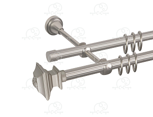 Карниз для штор двухрядный «Верди» D16Р/16Р сатин