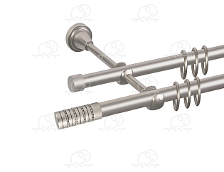 Карниз для штор двухрядный «Крис» D16Г/16Г сатин