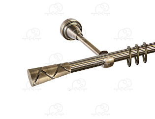 Карниз для штор однорядный «Трапеция» D16Р антик