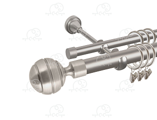 Карниз для штор двухрядный «Триест» D25Г/16Г сатин