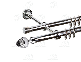 Карниз для штор двухрядный «Милано» D16К/16К хром