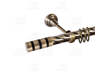 Карниз для штор однорядный «Тристан» D25К антик/чёрный