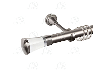 Карниз для штор однорядный «Люксор Стекло» D25Г сатин