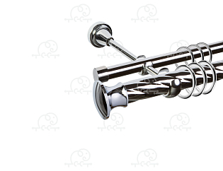 Карниз для штор двухрядный «Пьемонт» D25К/16Г хром