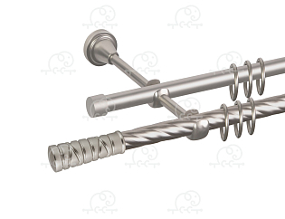 Карниз для штор двухрядный «Торино» D16К/16Г сатин