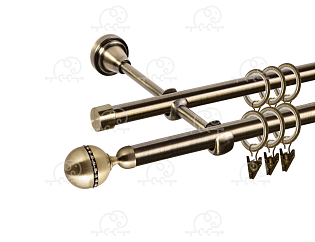 Карниз для штор двухрядный «Кортеза» D16Г/16Г антик