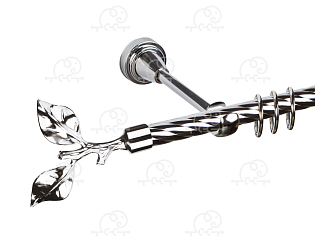 Карниз для штор однорядный «Лист розы» D16К хром