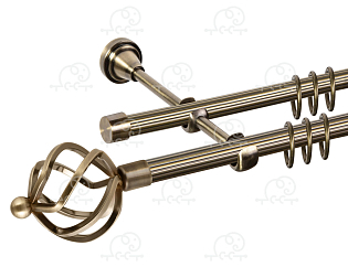 Карниз для штор двухрядный «Булава» D16Р/16Р антик