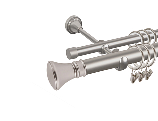 Карниз для штор двухрядный «Колокол» D25Г/16Г сатин