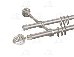 Карниз для штор двухрядный «Милано» D16Г/16Г сатин