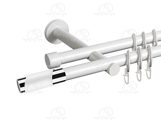 Карниз для штор двухрядный «Париж» D19Г/19Г белый