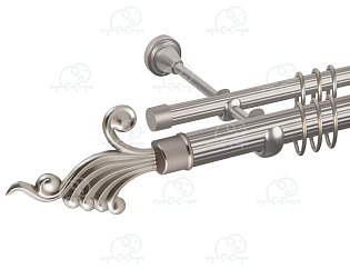 Карниз для штор двухрядный «Фантазия» D25Р/16Р сатин