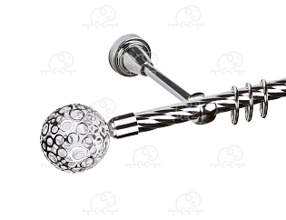 Карниз для штор однорядный «Метеор» D16К хром