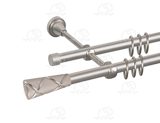 Карниз для штор двухрядный «Трапеция» D16Г/16Г сатин